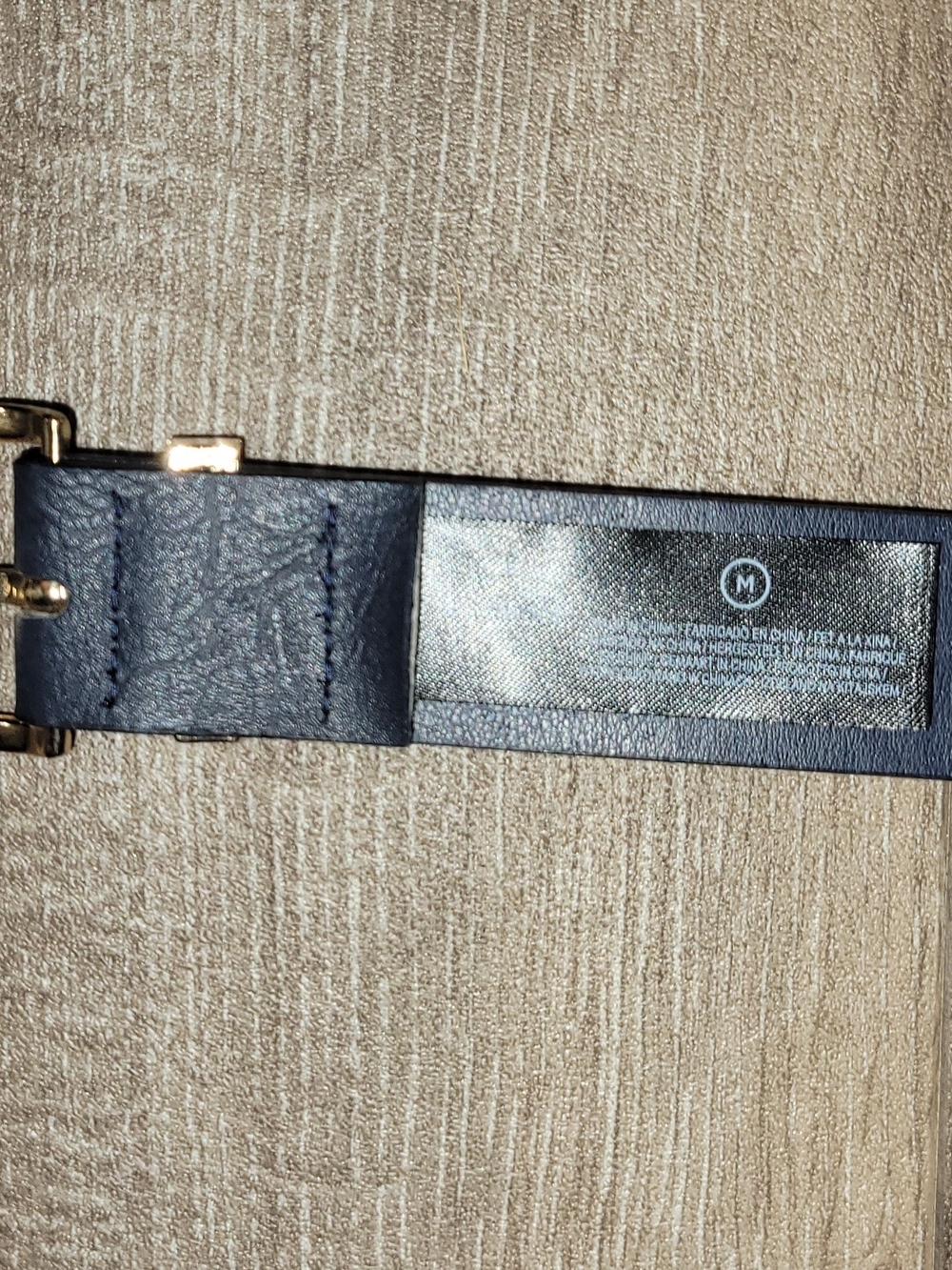 Primark Black Women's Leather-Style Belt with Gold Buckle